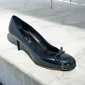 Tod's Dark Blue Patent Leather Ballet Pumps Size 36.5/ US 6.5